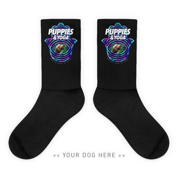 Your Dog Here - Your Dog and Yoga - Socks - Puppies Make Me Happy