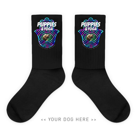 Your Dog Here - Your Dog and Yoga - Socks - Puppies Make Me Happy