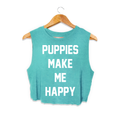 Title Tee | Crop Top - Puppies Make Me Happy