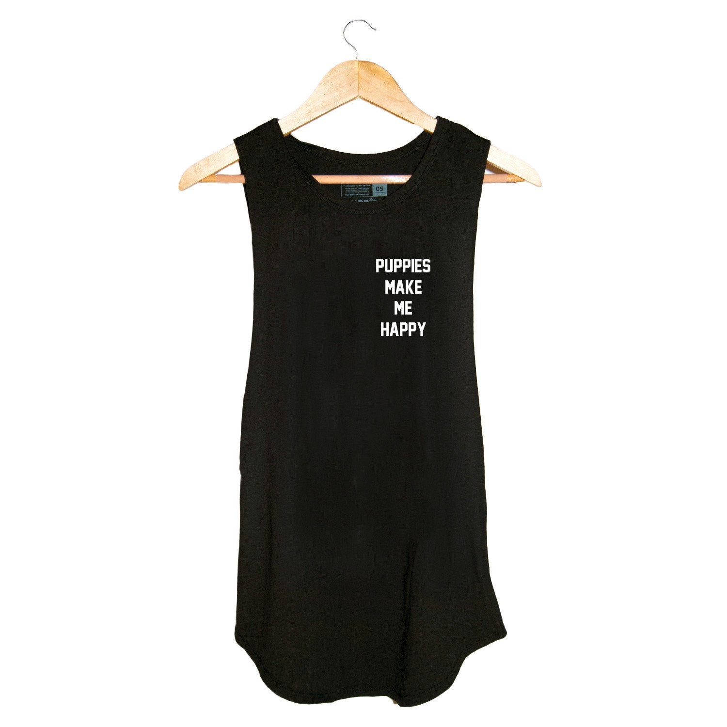 Puppies Make Me Happy Sleeveless Top | Gift for Dog Lovers - Puppies Make Me Happy