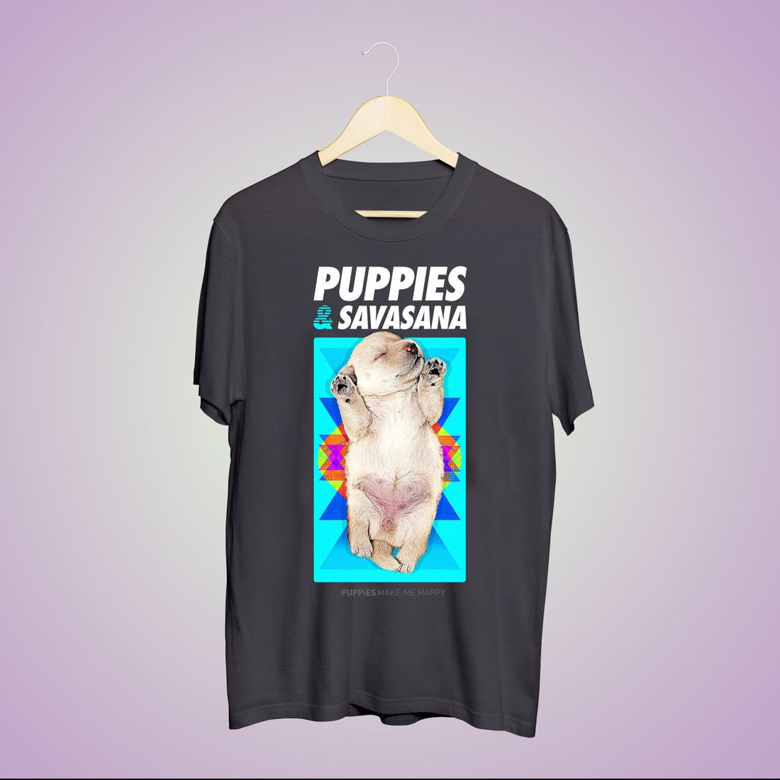 Savasana | Uni-Sex Crewneck Tee - Puppies Make Me Happy