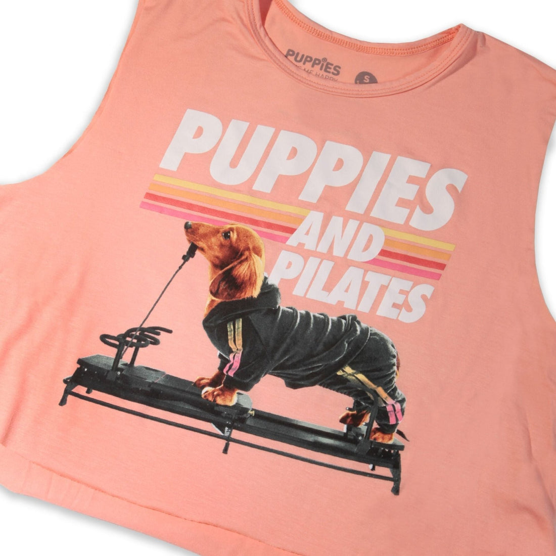 Puppies & Pilates Crop Top | Gift for Dog Moms & Yoga Lovers - Puppies Make Me Happy