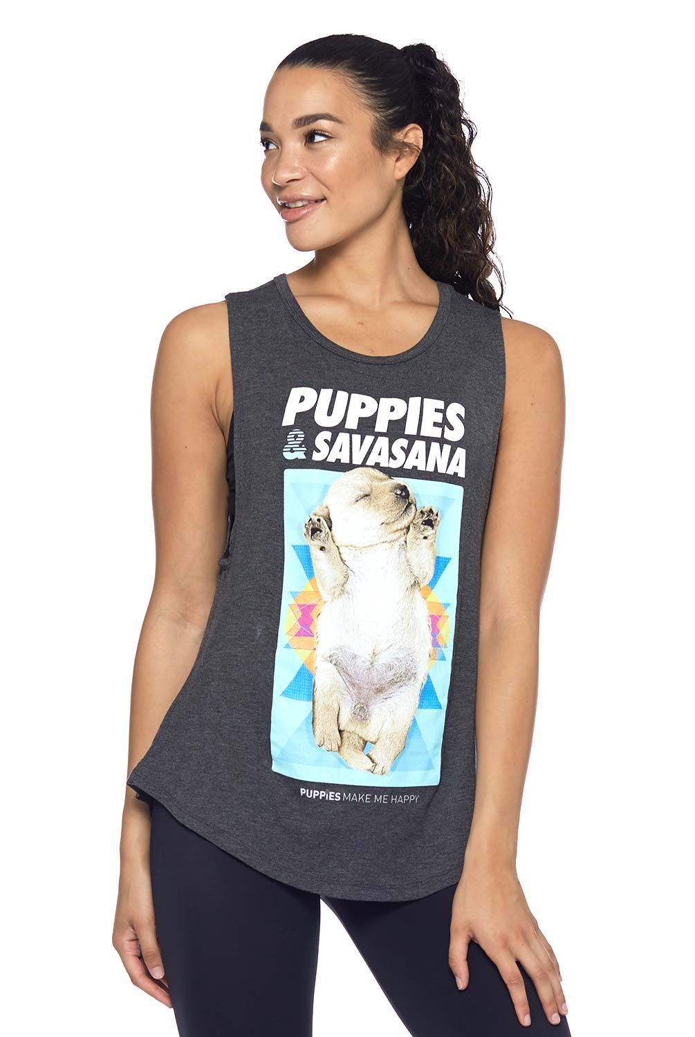 Savasana | Women's Sleeveless - Puppies Make Me Happy