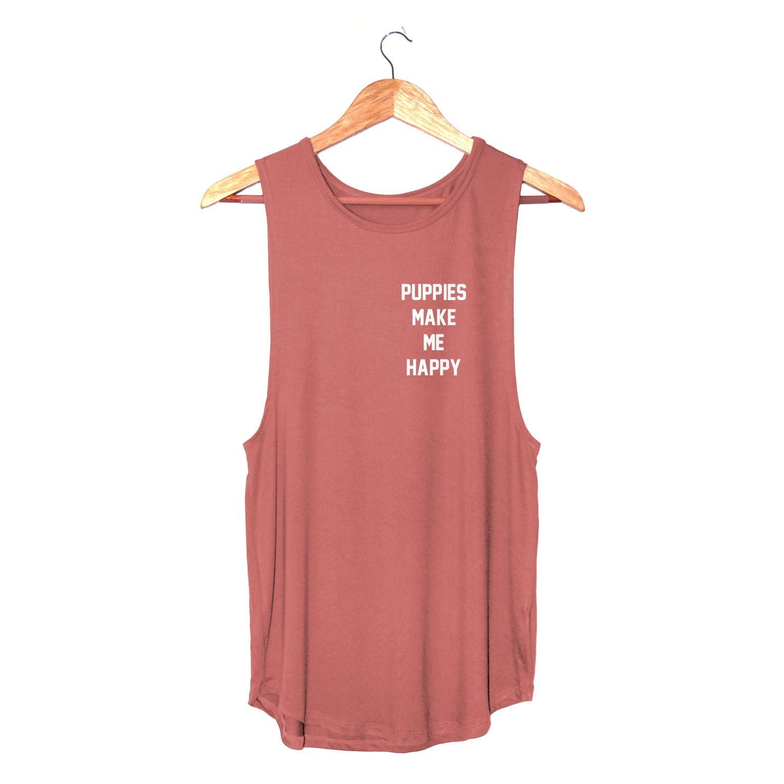 The Motto | Women's Sleeveless - Puppies Make Me Happy