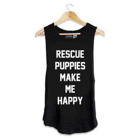 Rescue Puppies - Women's Sleeveless - Puppies Make Me Happy