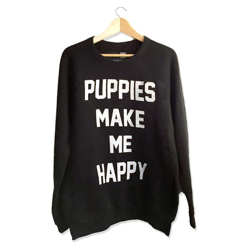 Title Black | Crew Neck Sweatshirt - Puppies Make Me Happy