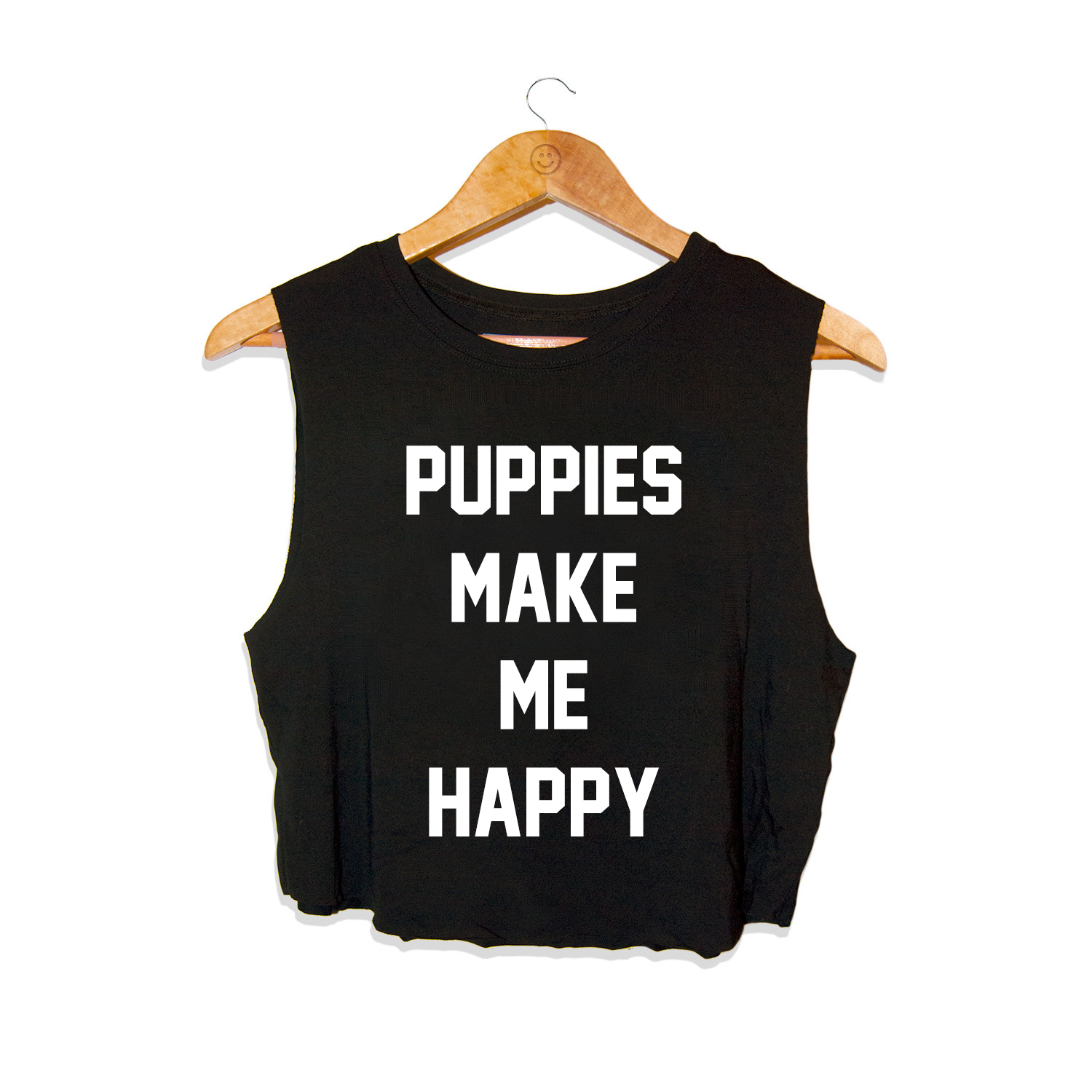 Title Tee | Crop Top - Puppies Make Me Happy