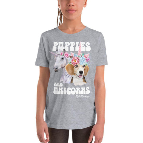 Unicorn Friends | Youth Tee - Puppies Make Me Happy